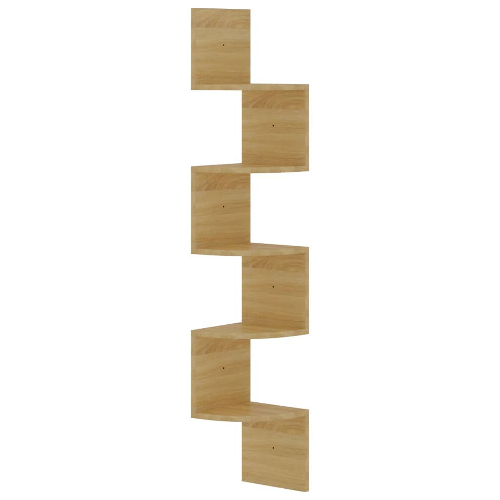 vidaXL Wall Corner Shelf Sonoma Oak 19x19x123 cm Engineered Wood