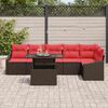 vidaXL Garden Sofa Set with Cushion with Storage 7 pcs Brown and red