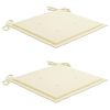 vidaXL Garden Chairs 2 pcs with Cream Cushions Solid Teak Wood