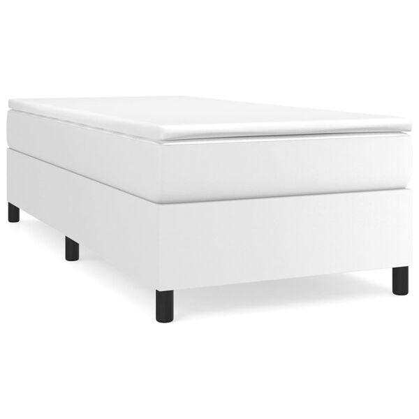 vidaXL Box Spring Bed Frame White Twin XL Faux Leather (US Only)