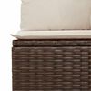 vidaXL Garden Sofa Armless with Cushions Brown Poly Rattan