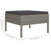 vidaXL 12 Piece Garden Lounge Set with Cushions Poly Rattan Grey