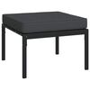 vidaXL Garden Footstools with Grey Cushions 2 pcs 60x60x35 cm Steel