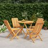 vidaXL 5 Piece Garden Dining Set Solid Wood Teak