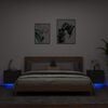 vidaXL Wall-mounted Bedside Cabinets with LED Lights 2 pcs Black
