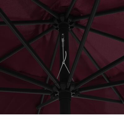 vidaXL Garden Parasol with Metal Pole 390 cm Bordeaux Red