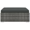 vidaXL Sectional Footrest with Cushion Poly Rattan grey