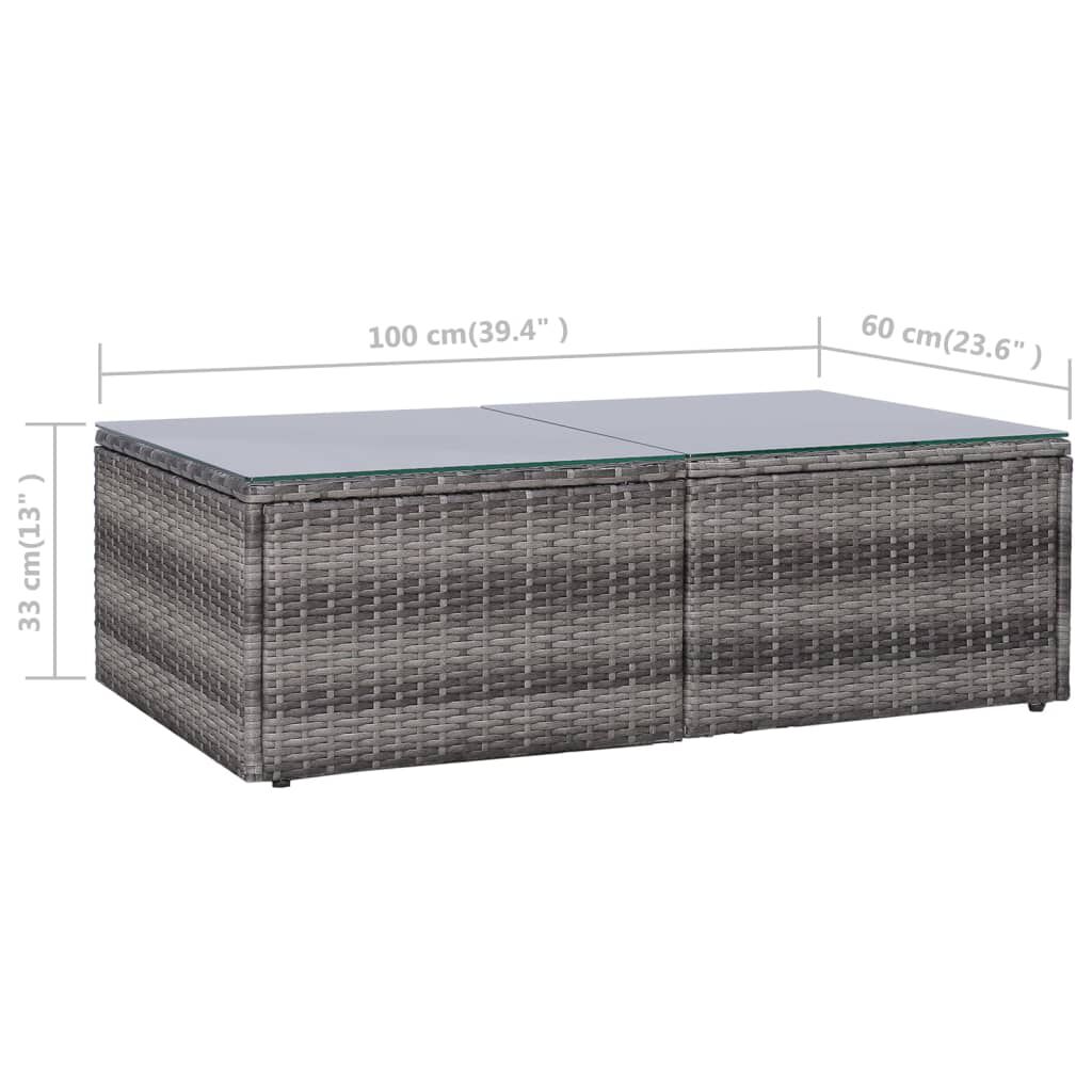 vidaXL 10 Piece Garden Lounge Set with Cushions Poly Rattan Grey