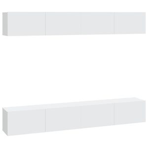 vidaXL Wall TV Cabinets 4 pcs White 100x30x30 cm
