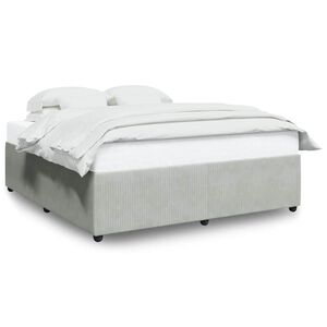 vidaXL Bed Frame without Mattress Light Grey King Velvet