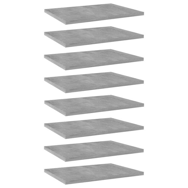 vidaXL Bookshelf Boards 8 pcs Concrete Grey 40x30x1.5 cm Engineered Wood