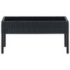 vidaXL Garden Table Black 75x40x37 cm Poly Rattan