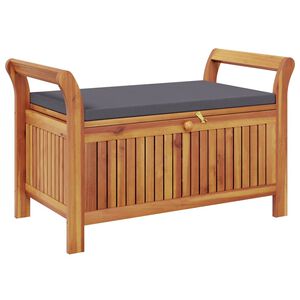 vidaXL Garden Storage Bench with Cushion 91 cm Solid Wood Acacia