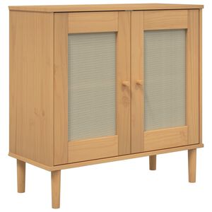 vidaXL Sideboard SENJA Rattan Look Brown 80x35x80 cm Solid Wood Pine