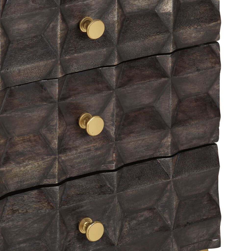 vidaXL Bed Cabinet Black 40x30x50 cm Solid Mango Wood