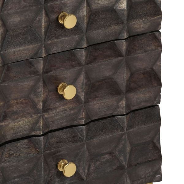 vidaXL Bed Cabinet Black 40x30x50 cm Solid Mango Wood
