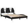 vidaXL Bed Frame "Viana" without Mattress Black and White 137x190 cm Double Faux Leather