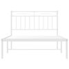 vidaXL Metal Bed Frame without Mattress with Headboard White 100x200cm