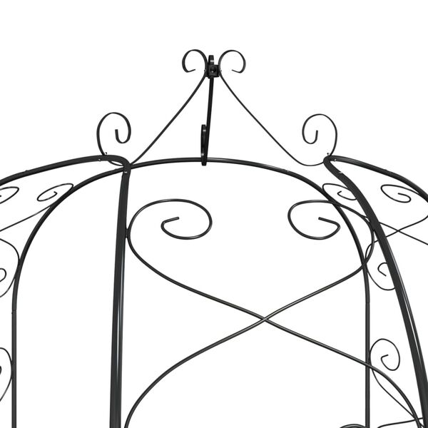 vidaXL Garden Arch Black Ø180x255 cm Steel