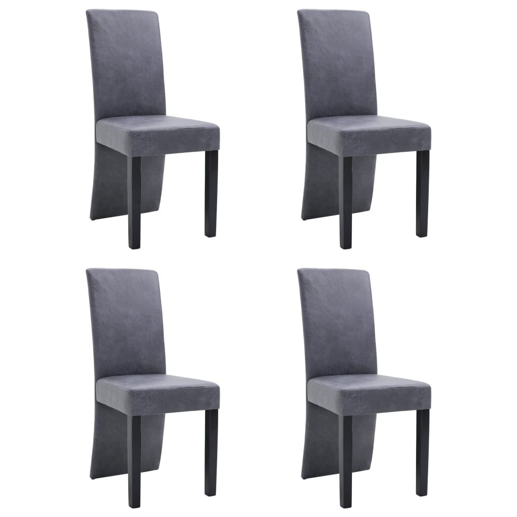 vidaXL Dining Chairs 4 pcs grey Faux Suede Leather