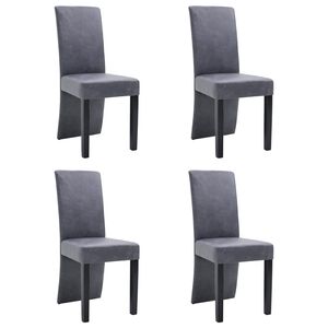 vidaXL Dining Chairs 4 pcs grey Faux Suede Leather