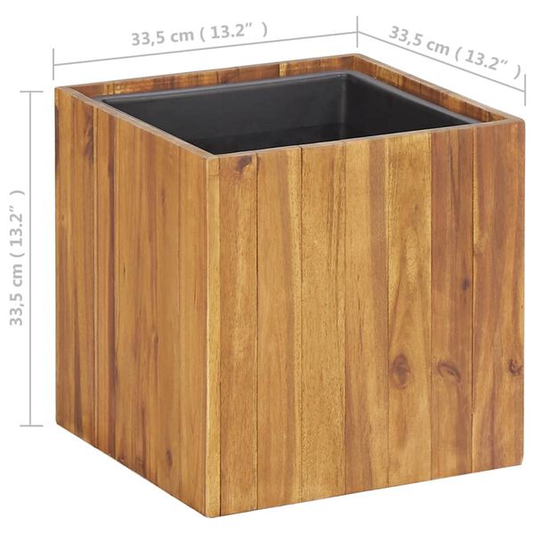 vidaXL Garden Raised Bed Pot 33.5x33.5x33.5 cm Solid Acacia Wood