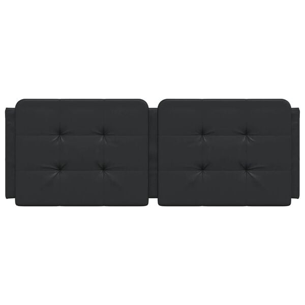 vidaXL Headboard Cushion "Zadar" Black 137 cm Double Faux Leather