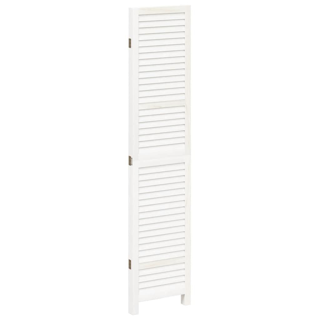 vidaXL Room Divider 3 Panels White Solid Wood Paulownia
