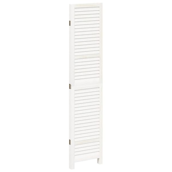 vidaXL Room Divider 3 Panels White Solid Wood Paulownia