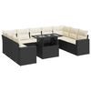 vidaXL 10 Piece Garden Sofa Set with Cushions Black Poly Rattan