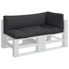 vidaXL Pallet Cushions 3 pcs Black Fabric