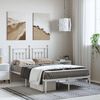 vidaXL Metal Bed Frame without Mattress with Headboard White 135x190cm
