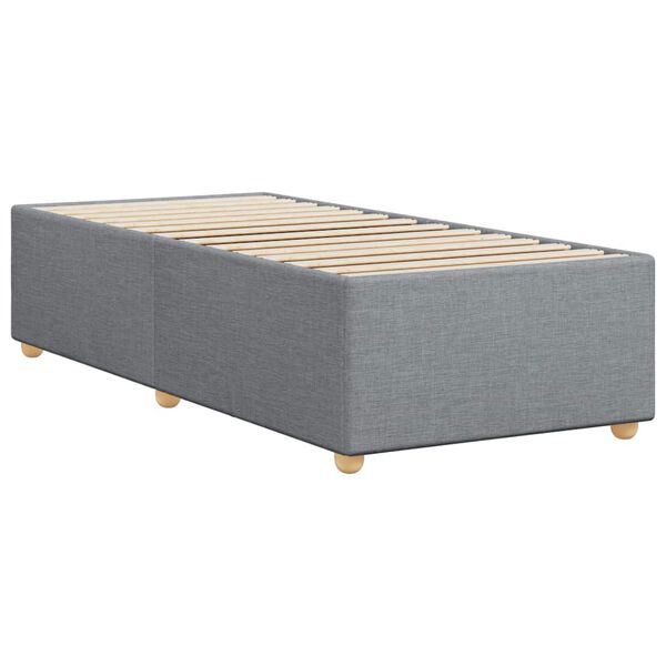 vidaXL Bed Frame without Mattress Light Grey Twin Fabric