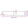 vidaXL Wall Shelf Light Brown 140x30x(2-4) cm Treated Solid Wood Oak