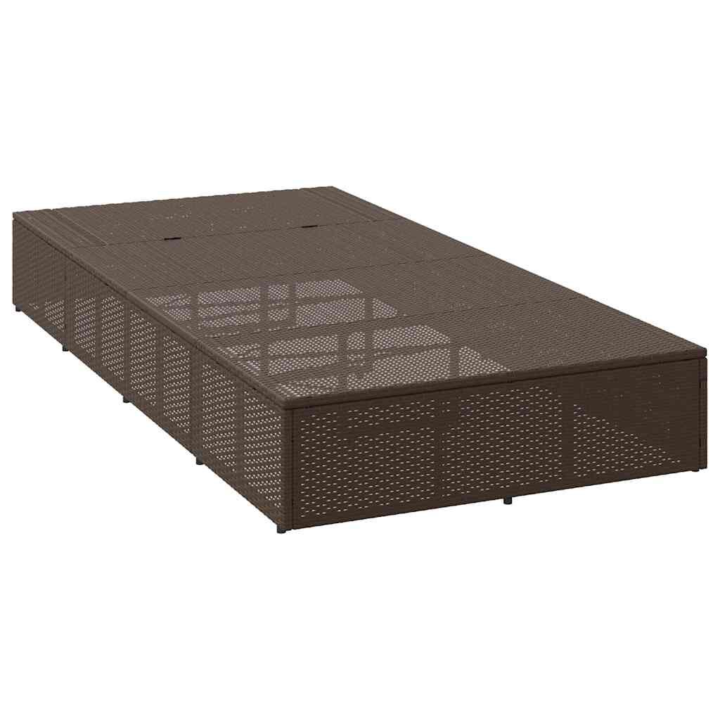 vidaXL Sunbed with Floating Cushion Brown Poly Rattan
