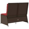 vidaXL Garden Bench with Cushion Brown Poly rattan