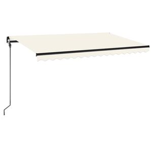 vidaXL Manual Retractable Awning with LED 400x300 cm Cream