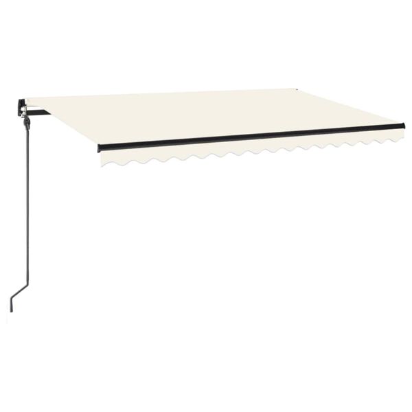 vidaXL Manual Retractable Awning with LED 400x300 cm Cream