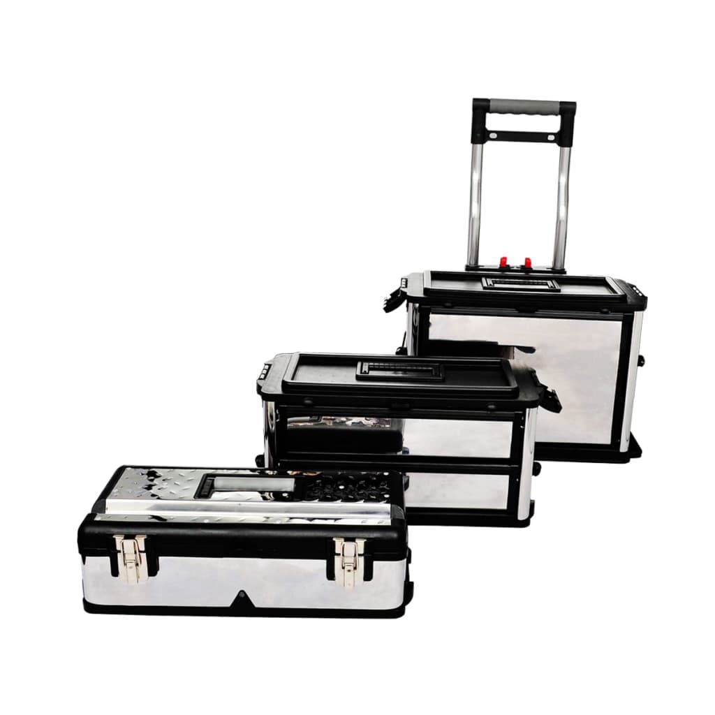 vidaXL 3-Part Rolling Tool Box replaces 140174