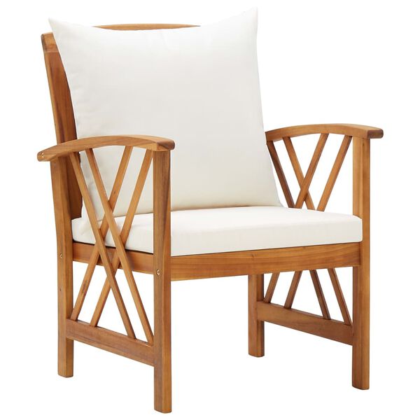 vidaXL 5 Piece Garden Lounge Set with Cushions Solid Acacia Wood