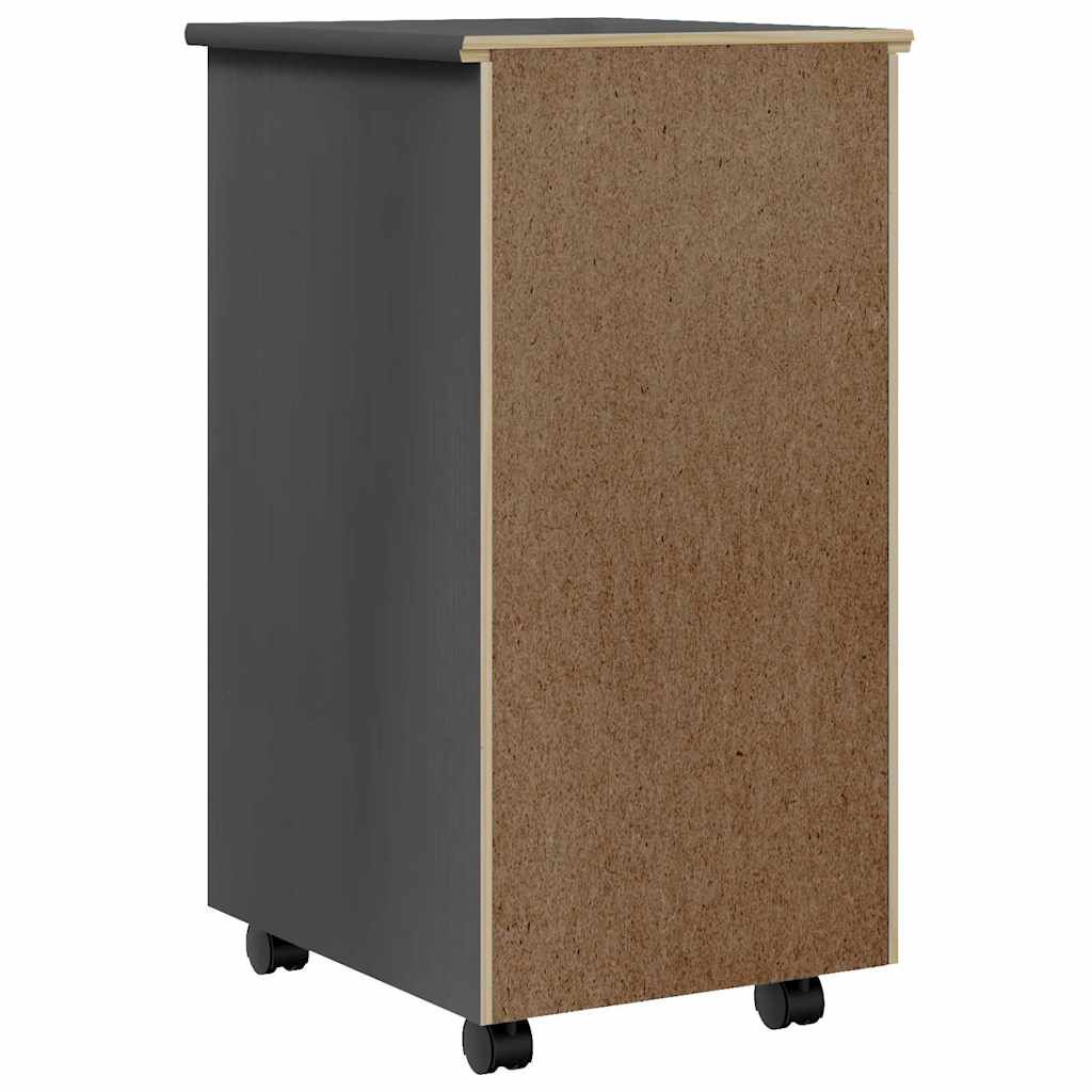 vidaXL Rolling Cabinet with Drawers MOSS Grey Solid Wood Pine