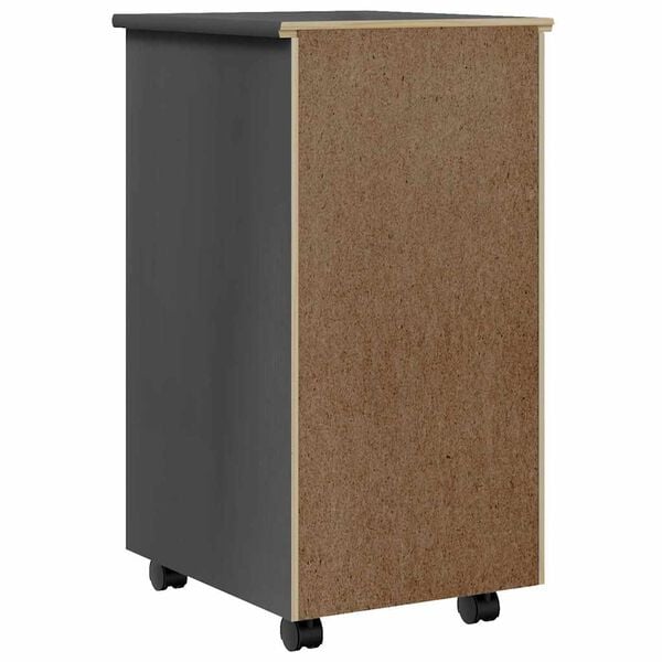 vidaXL Rolling Cabinet with Drawers MOSS Grey Solid Wood Pine