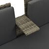 vidaXL 3 Piece Garden Lounge Set with Cushions Poly Rattan Grey