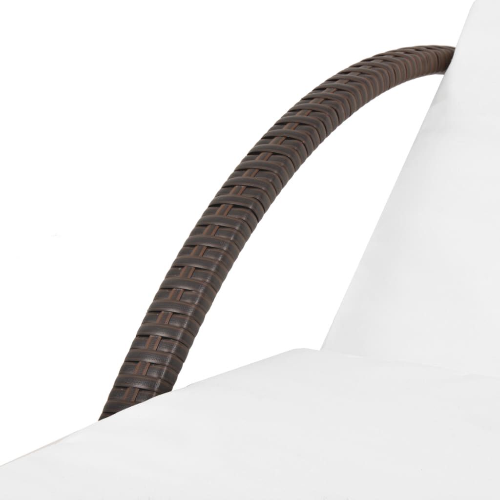 vidaXL Sun Lounger with Cushion Poly Rattan Brown