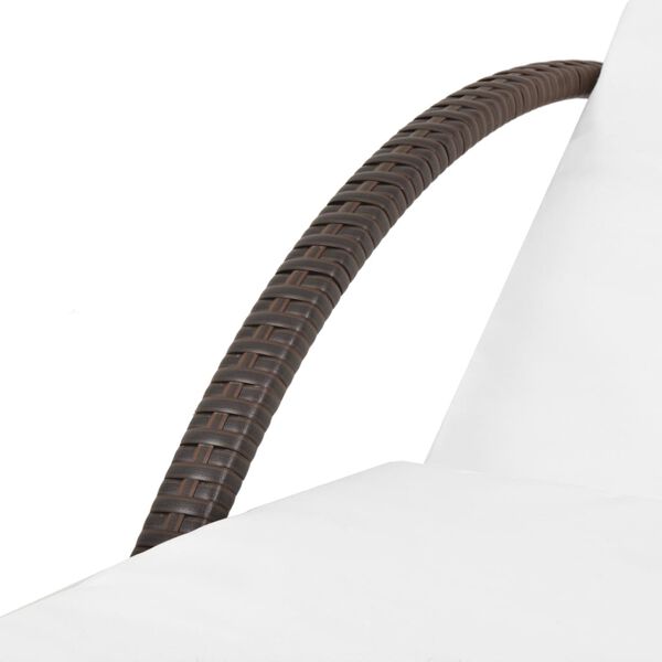 vidaXL Sun Lounger with Cushion Poly Rattan Brown