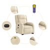 vidaXL Electric Stand up Massage Recliner Chair Cream Fabric