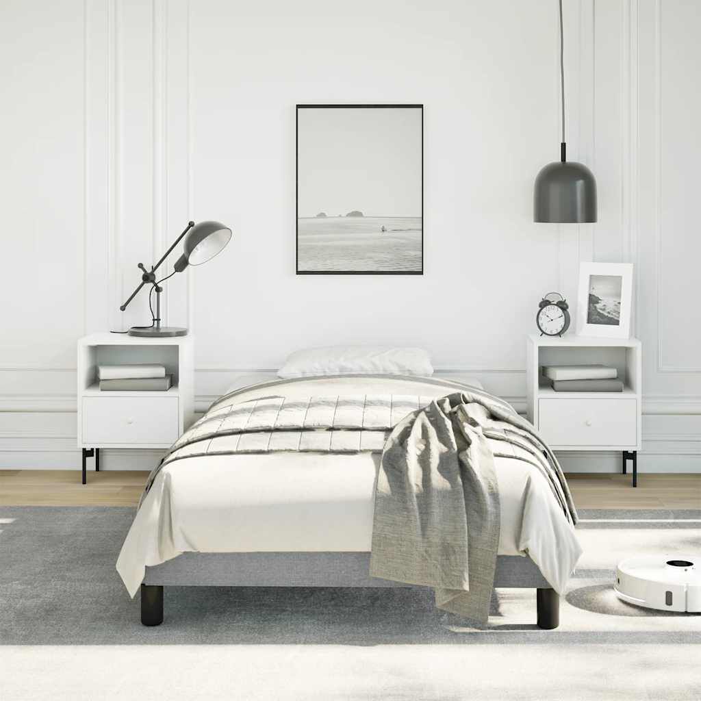 vidaXL Bed Frame without Mattress Light Grey 100x203 cm Twin XL Fabric