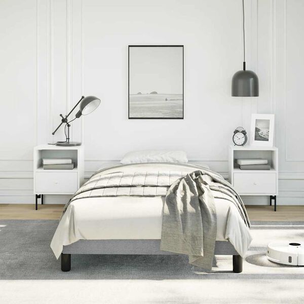 vidaXL Bed Frame without Mattress Light Grey 100x203 cm Twin XL Fabric