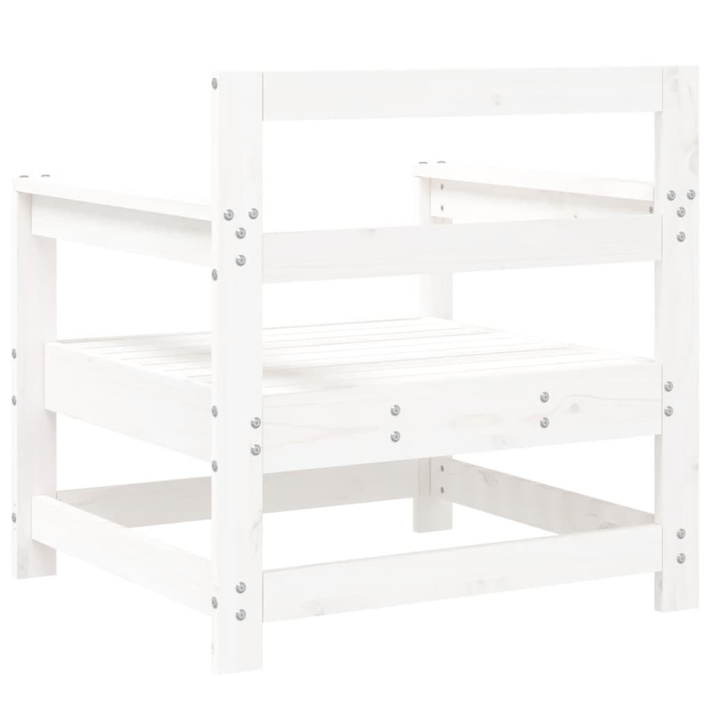 vidaXL Garden Chairs 2 pcs White Solid Wood Pine
