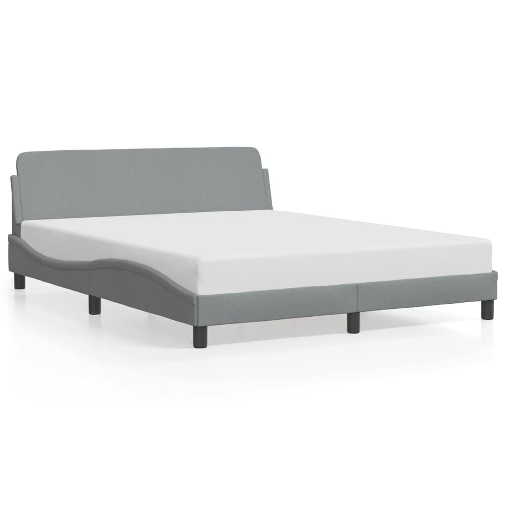 vidaXL Bed Frame without Mattress Light Grey 152x203 cm Queen Fabric